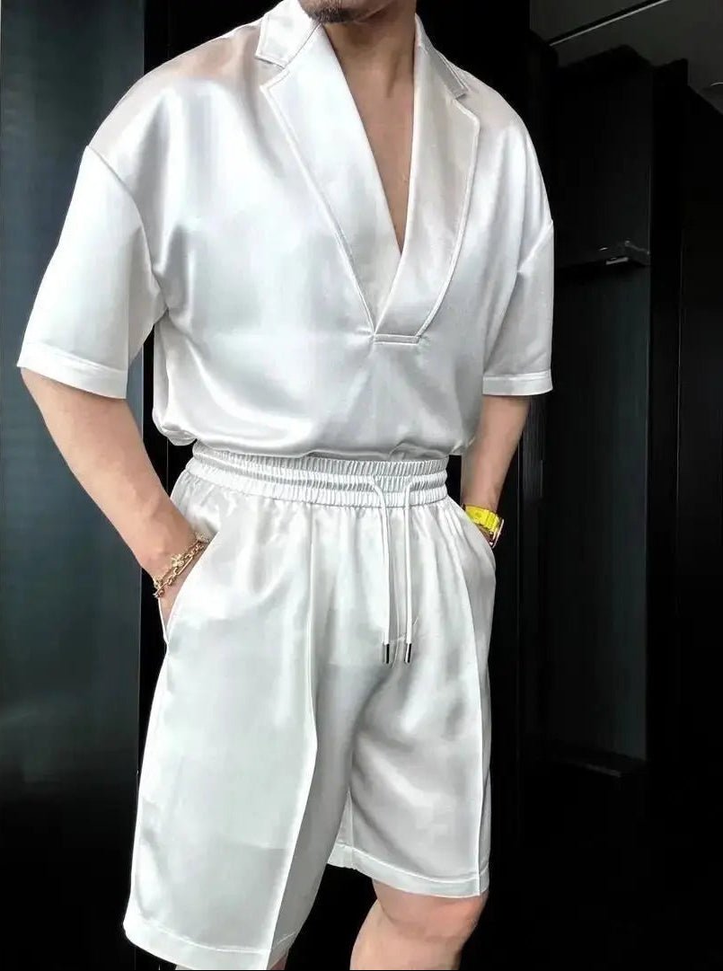 Cool & Confident â€?The V - Neck Lounge Set for Summer - WayMens