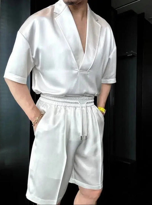 Cool & Confident â€?The V - Neck Lounge Set for Summer - WayMens